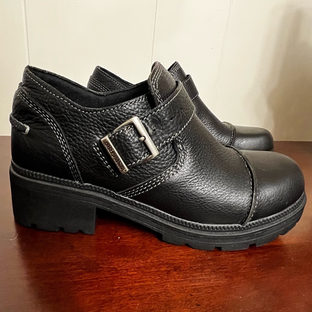 Harley-Davidson vintage Tatum Leather Chunky Moto Shoes Loafers - NWOT Y2K - Picture 6 of 12